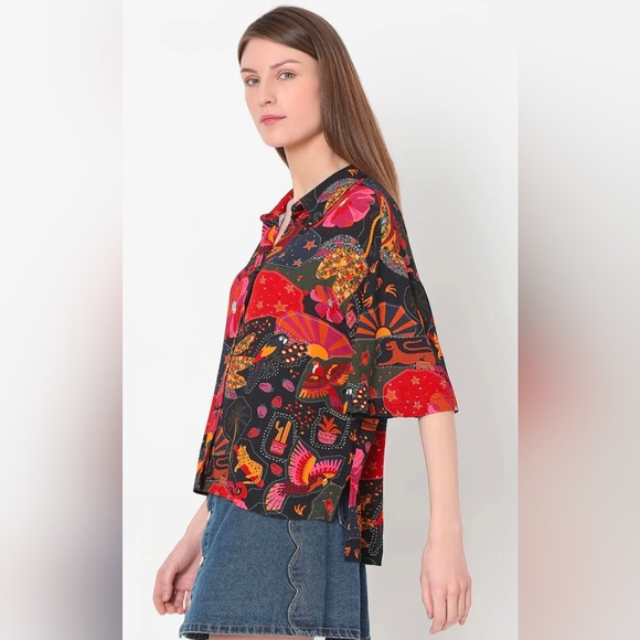 Vero Moda Multicolor‎ Floral Button Down Shirt - Picture 8 of 8
